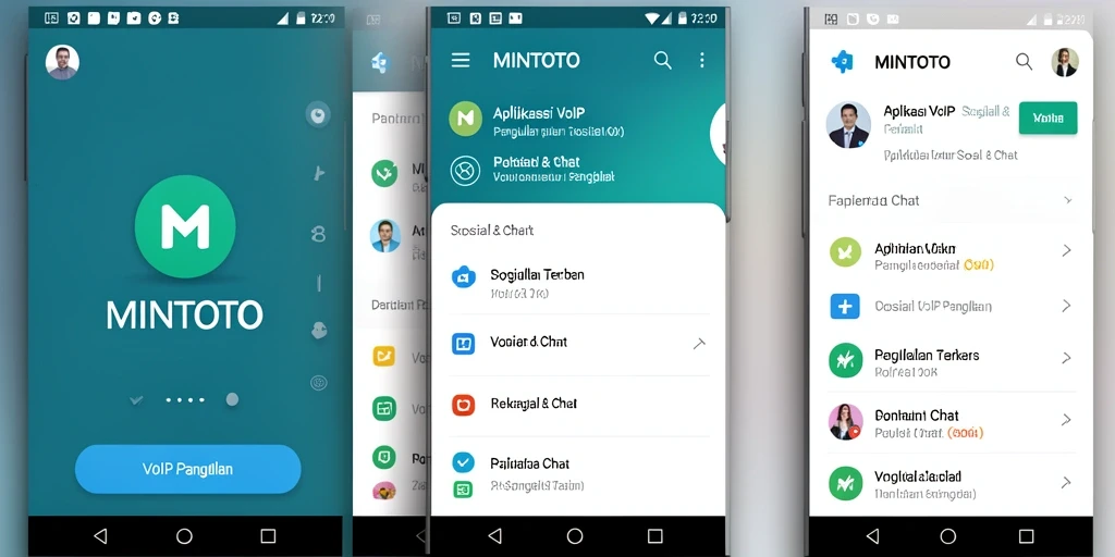Antarmuka aplikasi MINTOTO untuk panggilan VoIP yang intuitif.