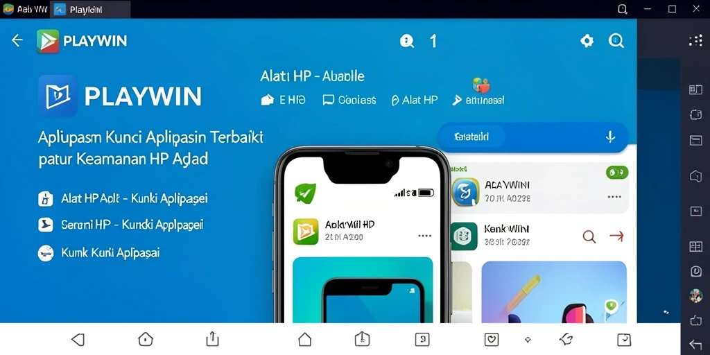 Antarmuka PLAYWIN dengan fitur Kunci Aplikasi yang intuitif.