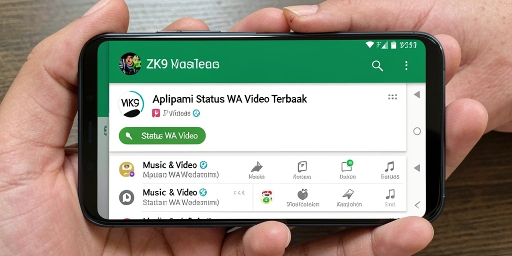 Tampilan antarmuka ZK9 dengan variasi status video.